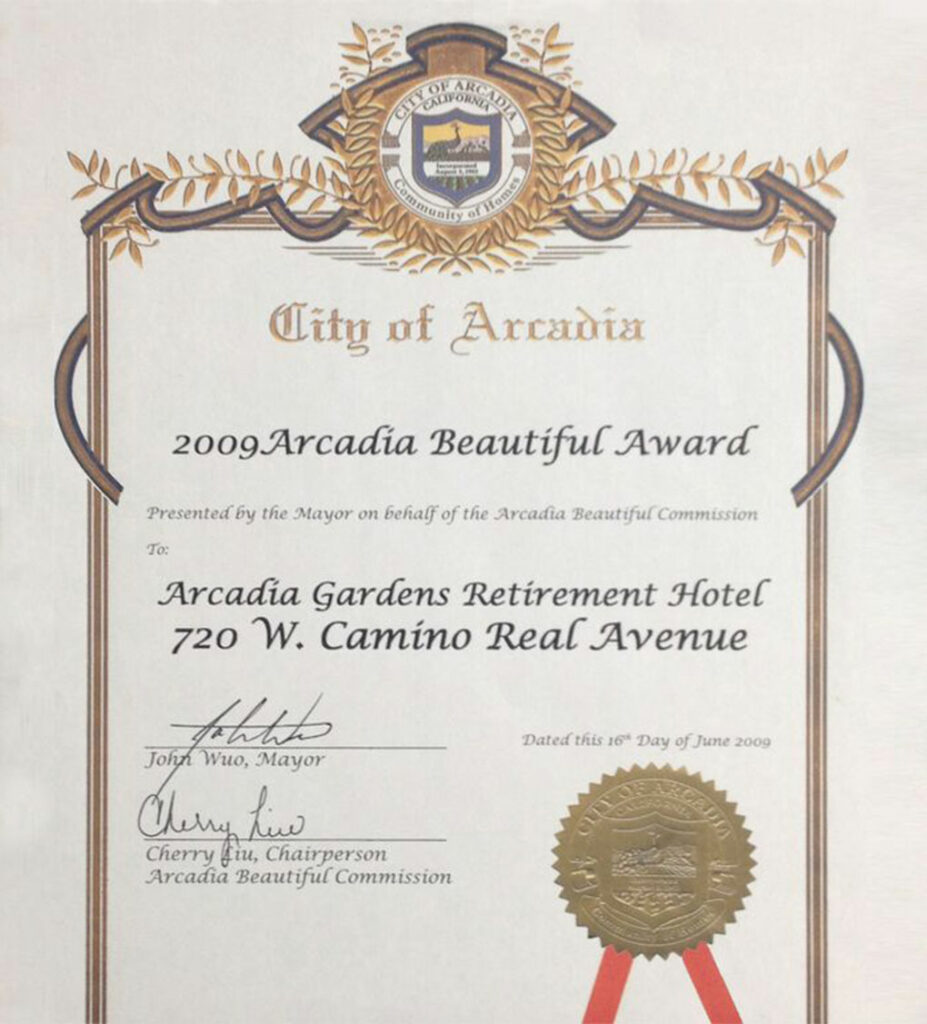 2009 Arcadia Beautiful Award